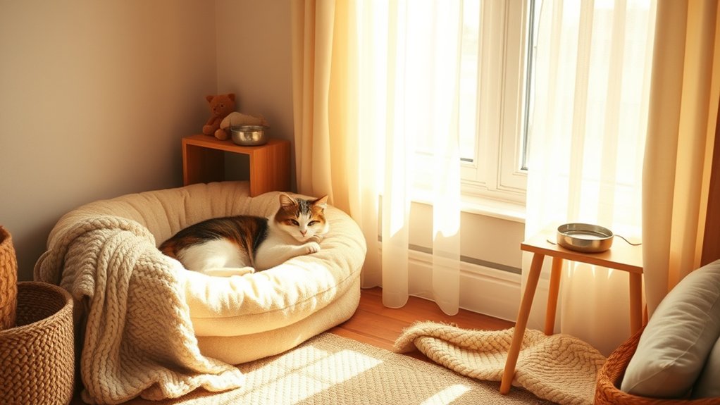 cozy safe cat resting