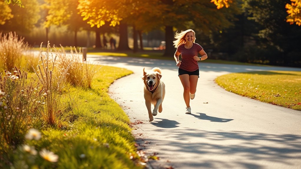 dog walking promotes fitness